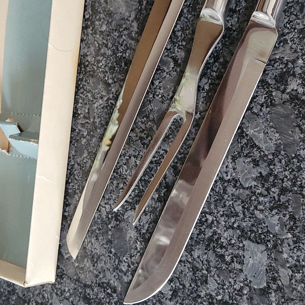 NIB - Vintage Stainless Steel 3 Piece Carving Set - Picture 2 of 10